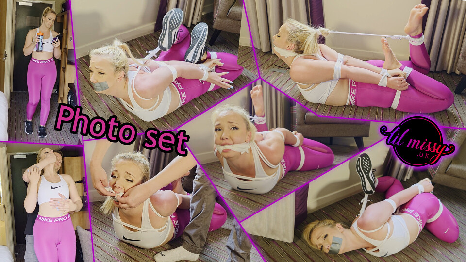 Gym Girl Gets Tied In Uncomfortable Position Photo set
