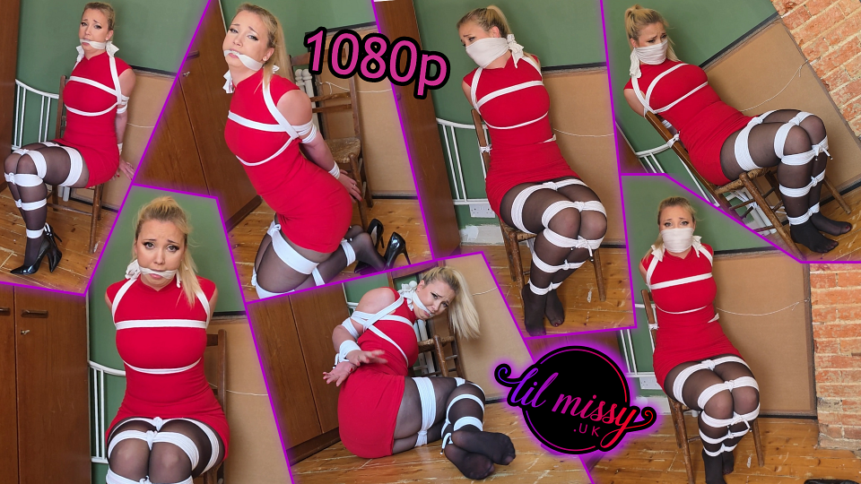 Chairtied In My Red Dress With Otn Gag 1080P