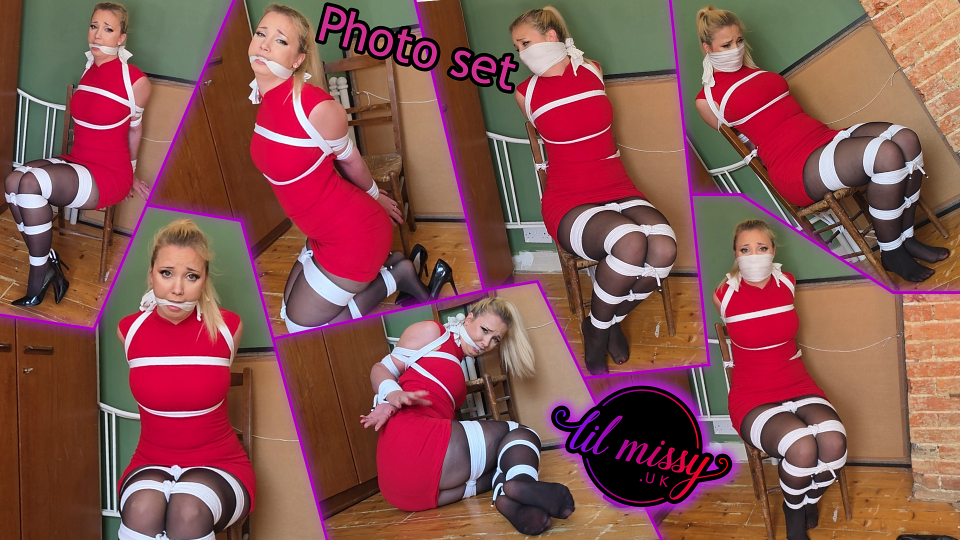 Chairtied In My Red Dress With OTN Gag Photo set