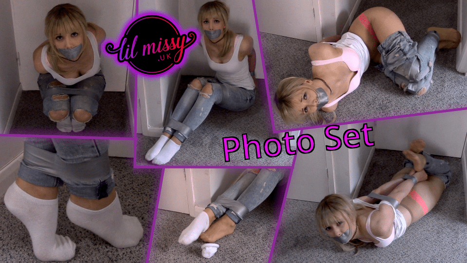 Taped and stripped in jeans and socks Photo Set