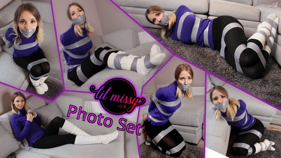 Taped in purple turtleneck and sock - Photo set