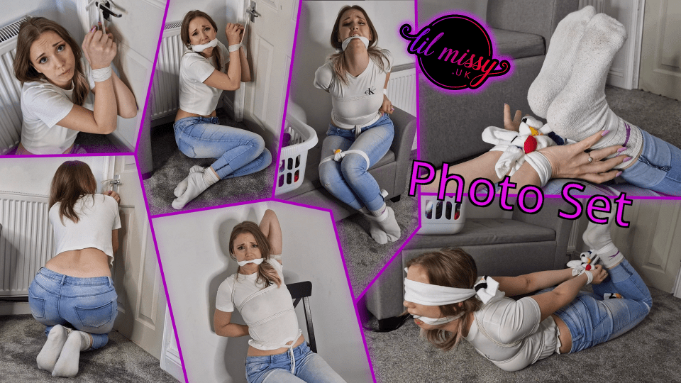 Tied up with dirty tube socks - Photo set